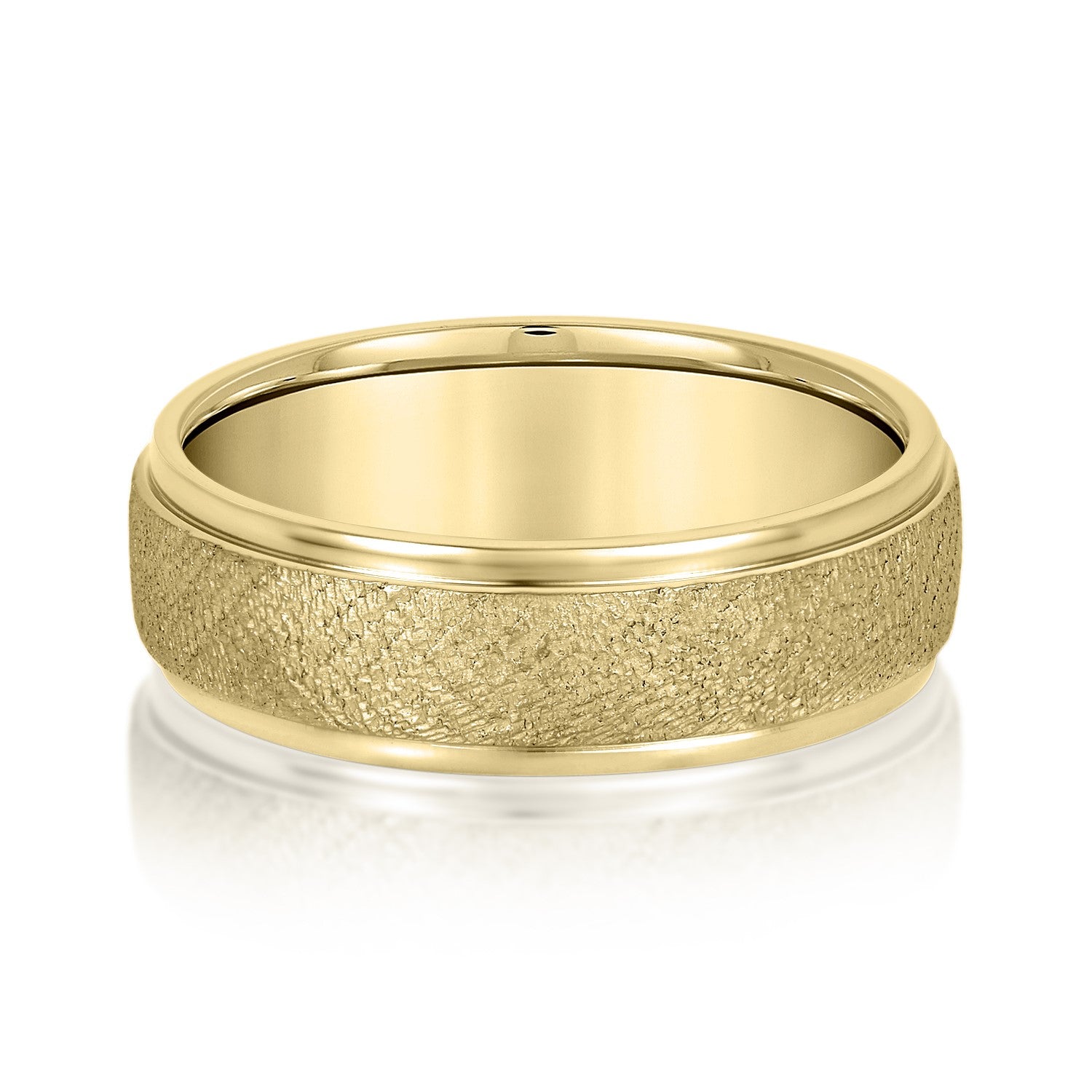 Men's Beveled Ring With Sandblasted Finish-VIRABYANI